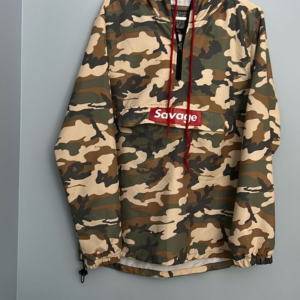 Brooklyn Cloth Savage Camouflage Pullover Hooded Jacket Medium